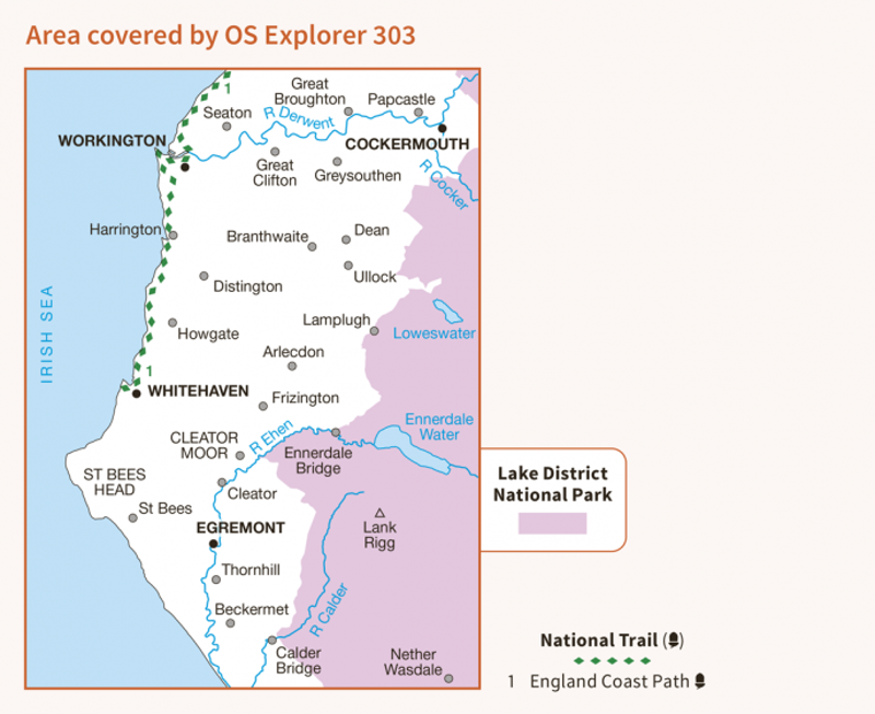 OS Explorer Map 303 - Whitehaven and Workington-2
